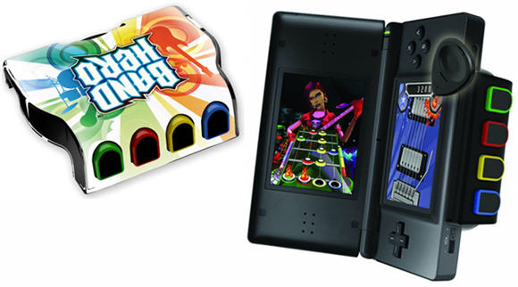 Band Hero For The DS Lite Comes With Guitar Grip, Drum Grip And Scary
