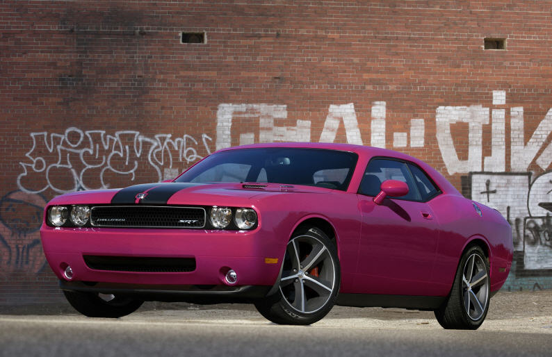 Furious Fuchsia Dodge Challengers Because Real Men Drive Pink Cars