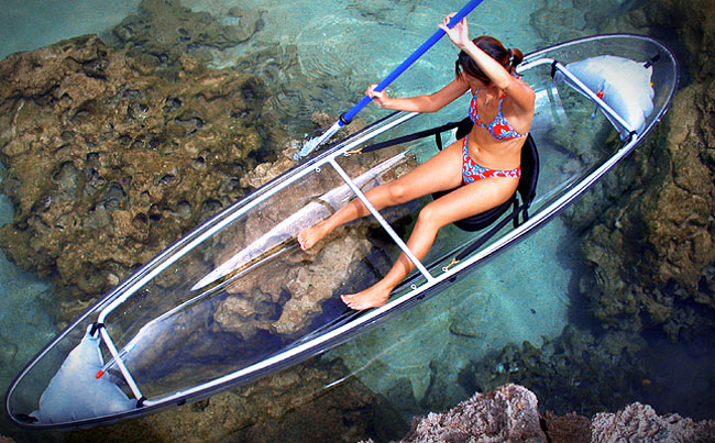 Transparent Canoe Lets You Watch Underwater Scenes While You Paddle