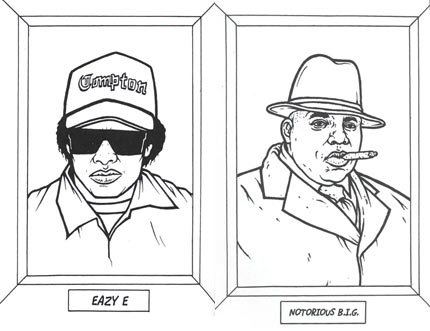 Coloring Book Pages on Bust Out The Rhymes And Crayons With The Gangsta Rap Coloring Book
