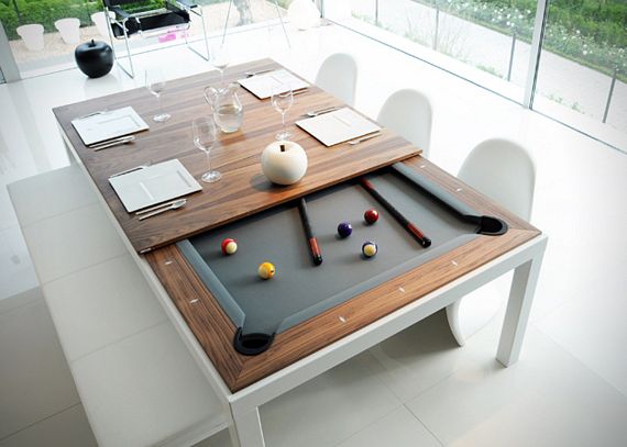 This Classy Dining Table Hides A Pool Table Underneath