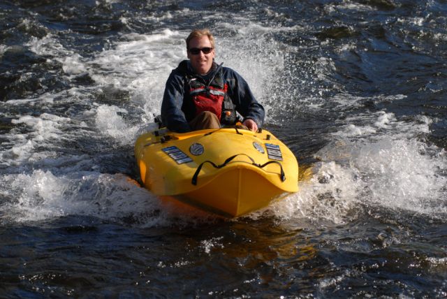 jet-propelled kayak lets you throw your paddles out and