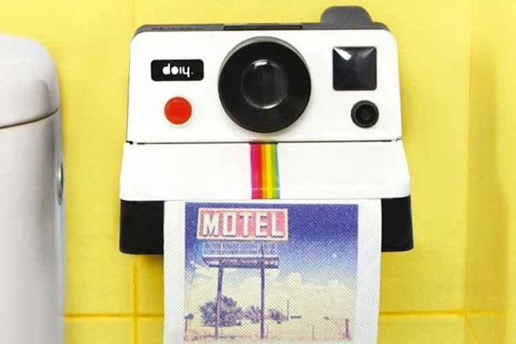Polaroll Toilet Paper Roll Holder Vintage Camera Polaroid Home Bathroom Gift 
