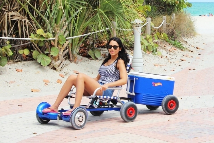 Hoverboard Cart Turns Hoverboard Into A Mobile Beach Throne SHOUTS